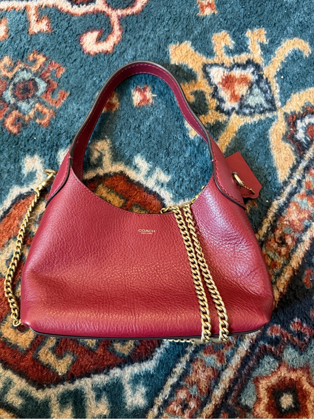 Coach Brooklyn Leather Shoulder Bag in Burgundy